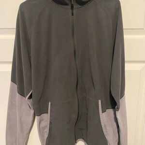 Gray and Light Gray Zip-Up Jacket